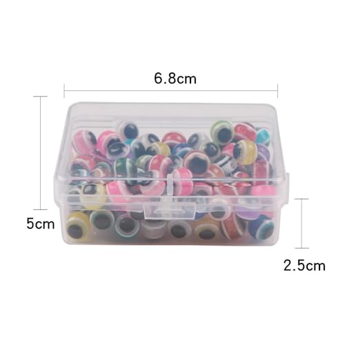 400 piezas caja de cuentas ojo de pez 3D multicolor miniatura 4