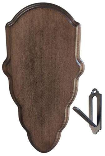 Deer Skull Mount Face Plate with Mounting Hardware, European Style, Whitetail (Walnut Finsh)