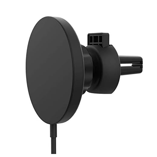 Bil för Magsafe trådlös laddare för Iphone 12 12 Pro Max 12mini 15W Snabb laddning Airvent Mount Magnet Adsorberbar telefonbilhållare (svart)