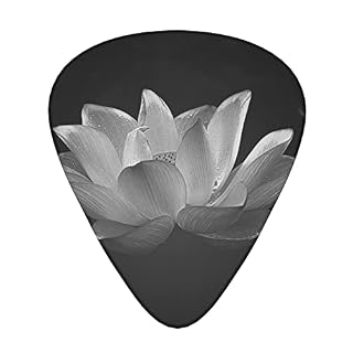 Ensemble de 12 médiators de guitare Lotus noir et blanc pour guitare acoustique, guitare électrique, contrebasse… - Les Beatles, Paul McCartney, John Lennon, RIngo Starr, George Harrison