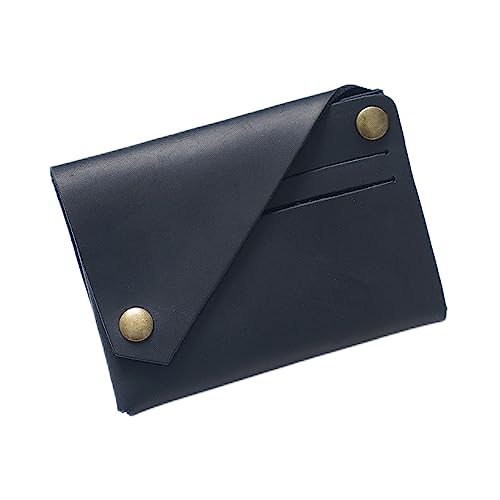 Handmade retro simple genuine leather wallet unisex card holder portable coin purse