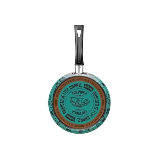 Panquequeira e Tapioqueira Antiaderente Decorada, 22cm, Viva Rochedo Sabores, Azul