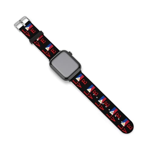 Love Philippines Flag Soft Silicone Strap Smartwatch Band