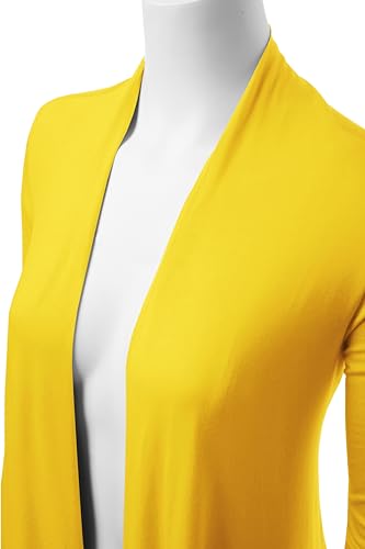 Image of Women's Drape Front Open Cardigan Long Sleeve (S-2X, Made in USA)