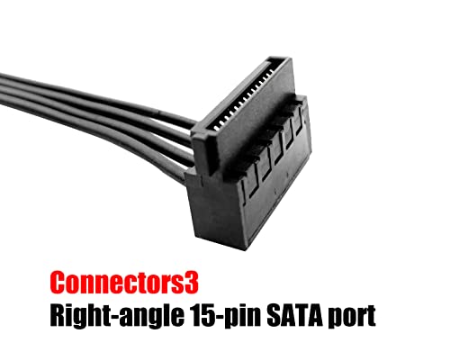 Cable adaptador Mini 4-Pin a 2 SATA ángulo derecho 46 cm (2 pack) miniatura 5
