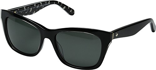 Kate Spade Sunglasses (Safilo Group) Women's Jenae Square Sunglasses, Black Cream Transparent/Gray Polarized, 53 mm