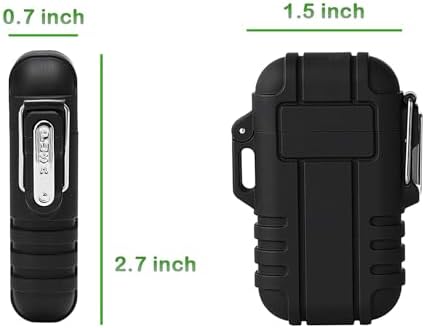 2 Pack Waterproof Lighter for Outdoor, Windproof Torch Lighter, Dual Arc Butane Electric Lighter, USB Rechargeable, Flameless Plasma Lighter for Camping Hiking Adventure Survival Tactical Gear 6