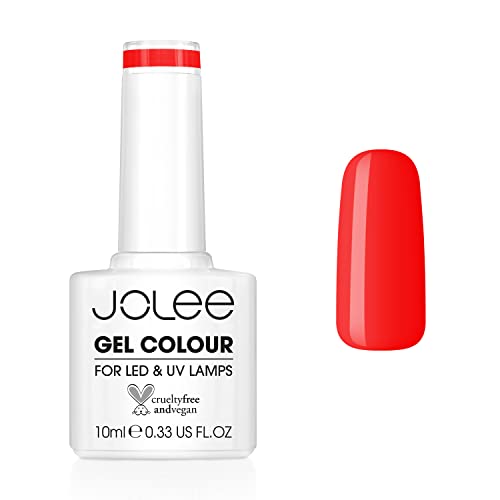 JoLee Nail Gel Polish 10ml [Sunset] UV/LED Soak-Off Nail Art Manicure Pedicure for Professional, Salon & Home Use [Red Range] - Long Lasting & Easy to Apply - Vegan & Cruelty Free