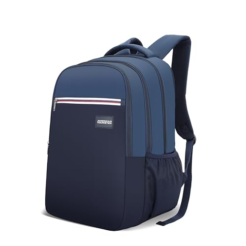 Image of American Tourister Nexa Style 01 | 36L Backpack | Casual Bag | 3 Compartments | School & College Backpack for Men and Women | Navy | 1 Yr Global Warranty