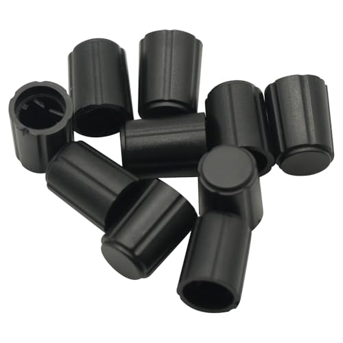 GODIYMODULES 10PCS for KY-040 360 Degrees Potentiometer Rotary Encoder ABS Type D Half Shaft Hole Caps Knob 6mm A15 Brick Sensor Switch, Electric Guitar Volume Tone Knobs Black,Potentiometer Knobs