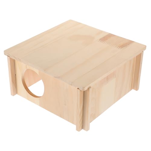 Wakauto Wood Hamster Hideout Cozy Guinea Pig House Small Pet Nest for Indoor Use Safe Wear Design Provides Private Space for Hamsters and Small Animals