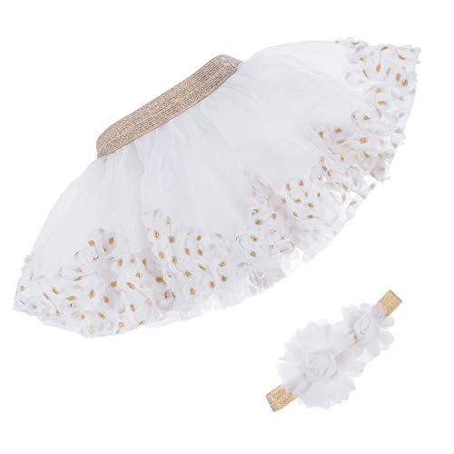 Conjunto de saia tutu para bebês KESYOO com saia de tule de poliéster para meninas para apresentaçõe