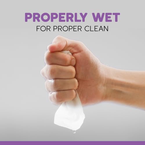 Image of Flushable Wet Wipes, 6 Pack (288 Wipes), New & Improved Lavender, Disposable, Biodegradable, Extra-Large With Aloe & Vitamin-E, Drain and Marine Life Friendly, Utterly Smooth, Irresistible!