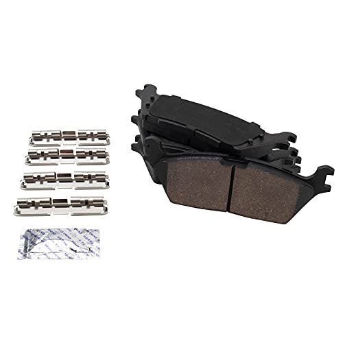 Image of TRQ Rear Performance Brake Pad, Caliper, & Rotor Kit Ceramic Vented Premium G-Coated Compatible with 2018 Ford F-150