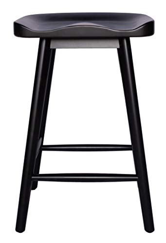 Amazon Brand - Rivet Modern Kitchen Height Bar Counter Stool, Birch Wood, Black, 24"H - Image 2