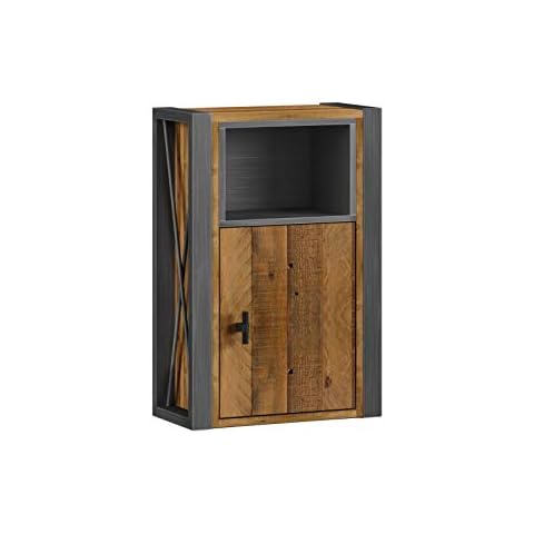 Woodkings® Bad Hängeschrank Detroit Holz-Metall-Mix recycelte Pinie Cover