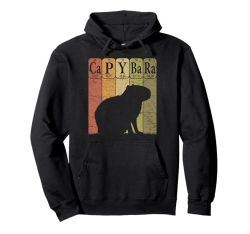 Capybara Periodic Table Elements Capybara Retro Rodent Pullover Hoodie