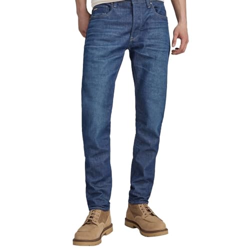 G-Star Raw Men's 3301 Straight Fit Jean in Cyclo Stretch Denim, Blue (Worn in Blue Mine 51001-d503-g110), 30W x 34L