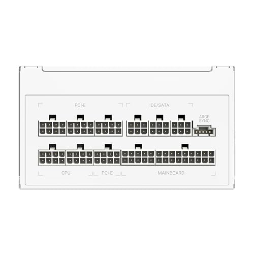 RGB 1050G WH Alimentatore PC 1050W Full Modulares, 80 Plus Gold, LLC + DC-DC, ARGB Sync, Condensatori giapponesi, ventola ARGB FDB da 140 mm, 9 funzioni di protezione - Alimentatore - Immagine 6