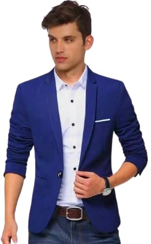 darbar in Single Breasted Casual, Formal, Party, Festive and Wedding Blazer, Blue-picture-15