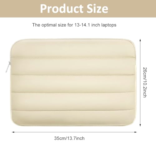 Image of ZORBES Waterpoof Laptop Bag 14.1 inches Travel Cute Puffy Soft Laptop Bag Plush Soft Lining Anti-Scratch