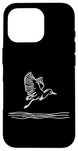 Carcasa para iPhone 16 Pro Arte Lineal Pájaro y Ornitólogo Garza Ganado
