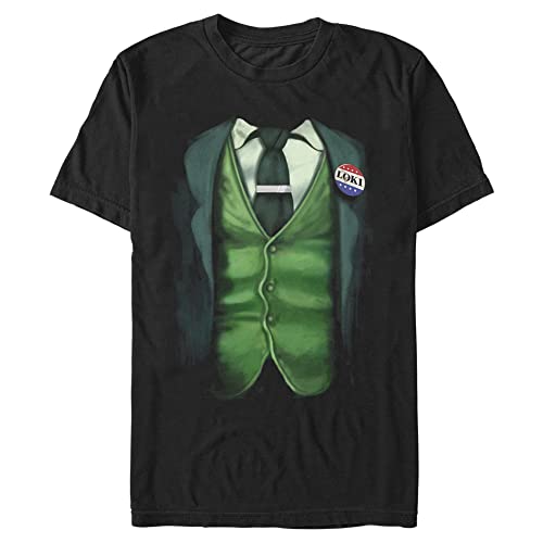 Marvel Disfraz de Loki Camiseta, Negro, L/Grande Alto para Hombre