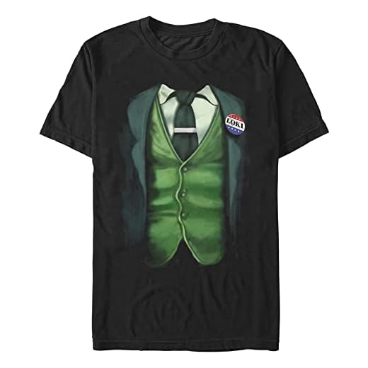 Marvel Disfraz de Loki Camiseta, Negro, L/Grande Alto para Hombre