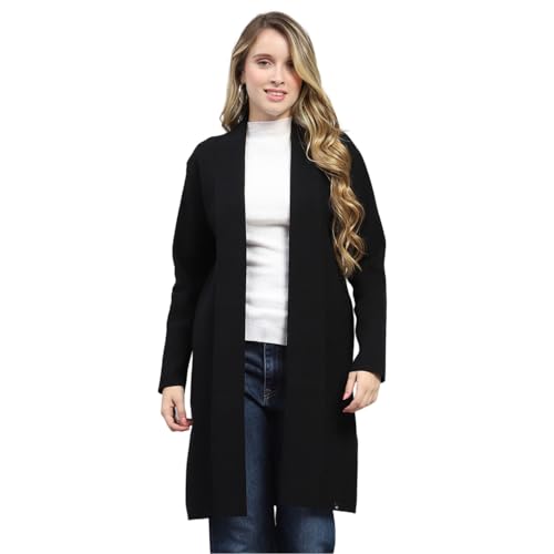 Image of Monte Carlo Womens Regular Fit Full Sleeve Front Open Solid Winter Cardigan (Pack of 1)