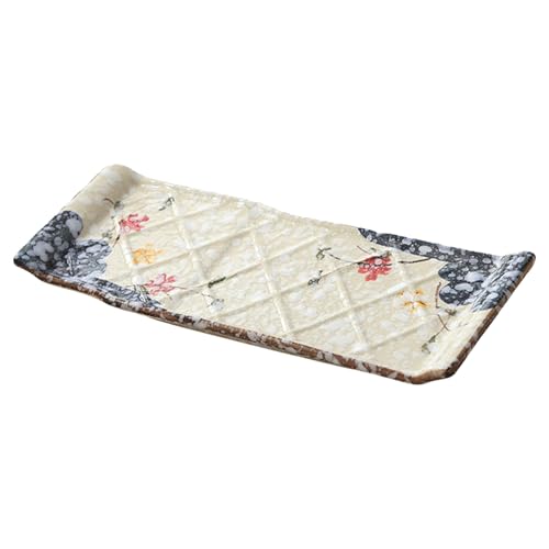 Plato rectangular de cerámica estilo japonés 10 pulgadas miniatura 1