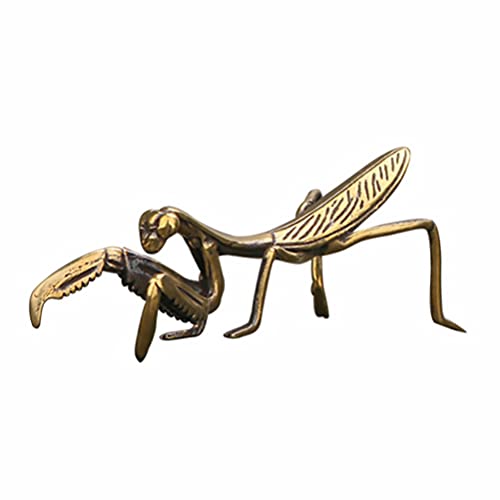 NUOBESTY 1pc Brass Insect Decoration Creative Mantis Decoration Brass Mantis Crafts Copper Mantis Ornament Antique Play Copperware