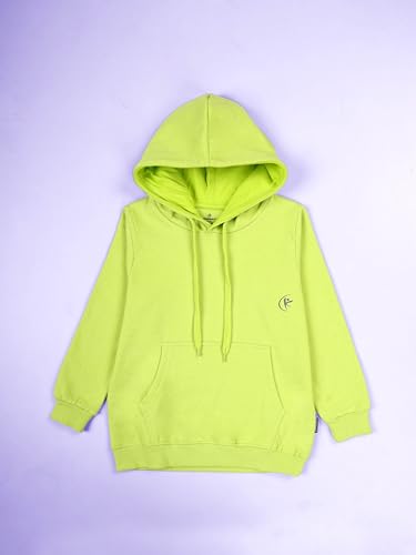 Image of KiddoPanti Unisex Solid Pullover Hooded Fleece Sweatshrit | Cotton Poly Fleece Fabric | Waist Length, Full Sleeve Hoodie | 2 Kangaroo Pockets | Winter Wear for Boys & Girls