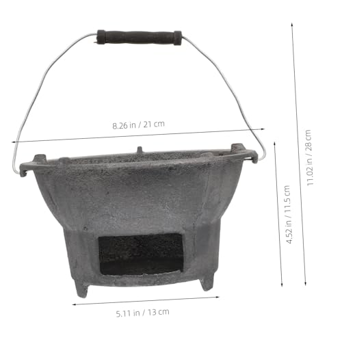 Barbacoa portátil de hierro fundido resistente para camping y montaña 4