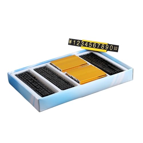 Ywmsfl Cubes Adjustable Counter Stand Label 16Groups Gold-Tone Metal Stand Angled Pricings Counter Display