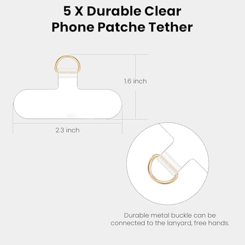 Phone Tether Tab 5 Pcs Universal Phone Lanyard Case Patch Transparent Clear - 第 3/25 張圖片
