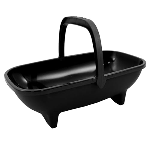 Pluto Packaging 1 X Black Plastic 53cm Garden Trug Garden Equipment Tools Transporting Basket With Handles