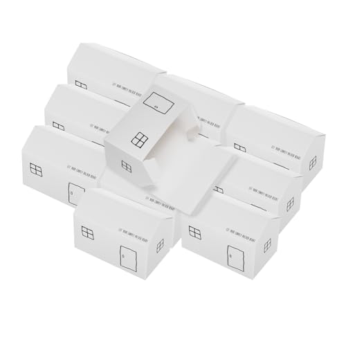 BEBEMOKO 50個 クラフト ボックス キャンディー 形 トリート ボックス 小 宝物 チェスト 小 クッキー ハウス 形 パーティー