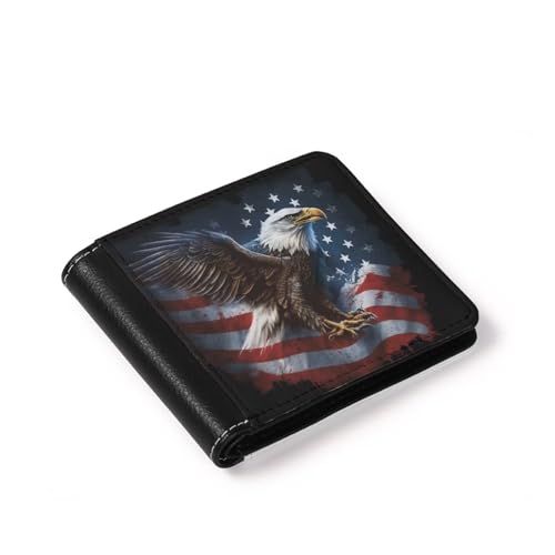 ZFRXIGN Bald Eagle American Flag Wallet Mens Purse Patriotic Credit Card Slots Clutch Holder Teenage Handbag Leather Bifold Wallets3