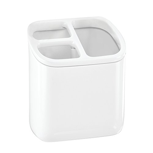 InterDesign AFFIXX, Peel and Stick Strong Self-Adhesive Toothbrush Holder for Bathroom Mirror, Vanities - White