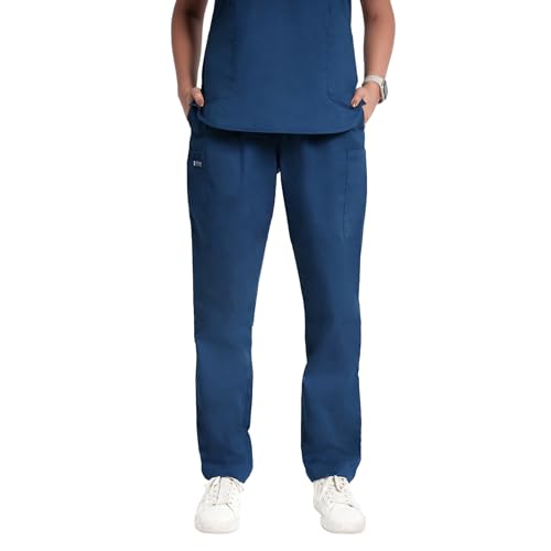 Image of Lite V-Neck 6-Pocket Women's Cotton ScrubSuit | Moisture-Wicking, Anti-Stain & Odor Protection | Classic Fit Top & Pant | All-Day Comfort for Doctors & Students Air Blue (S)