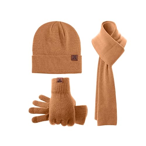 Chapeau tricoté chaud épais pour homme et femme avec écharpe écossaise et tour de cou