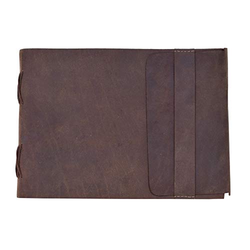 Image of Genuine Leather Journal Writing Notebook Antique Handmade Leather Bound Daily Notepad for Men & Women Unlined Paper Perfect for Gift for Art Sketch Book Travel Diary & Notebooks to Write (Brown)