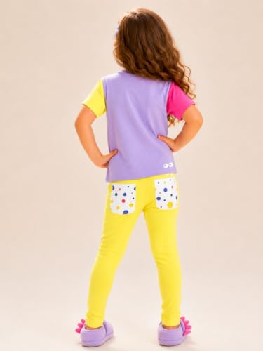 Image of Pilolo Kids Soft Cotton Lycra Solid Ankle Pocket Leggings for Girls