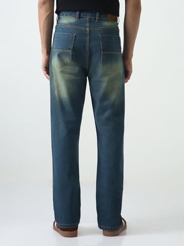 Image of Urbano Fashion Men's Straight Fit Heavy Washed Jeans Stretchable