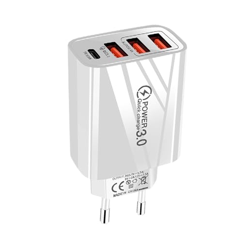 Caricabatteria | Caricatore rapido con presa multipla | Adattatore di ricarica USB C, caricatore rapido USB C, caricabatterie rapido, tablet da viaggio per casa e ufficio