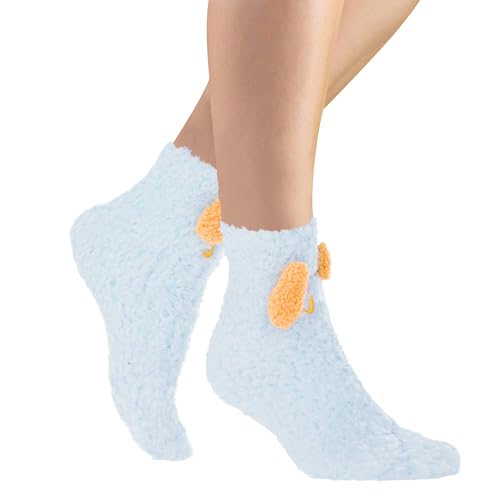 Image of Benefeet Sox Funny Animal Fuzzy Socks for Women Girls - Cute Fluffy Slippers, Cozy Warm Winter Plush Sleeping Socks