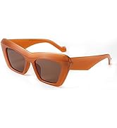 FEISEDY Women Men Retro Vintage Cat Eye Square 90s Sunglasses Jelly Colored Classic 70s Eyewear B...