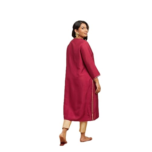 Image of BIG HELLO - THE PLUS LIFE Women's Rivaaz Revelry Kurti Maroon