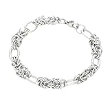 YMYDRCRPO Pulseras ajustables cadena bizantina de empalme para hombres chicos que nunca se desvanecen eslabones de acero inoxidable pulsera joyería punk regalo cadenas de aleación accesorios para