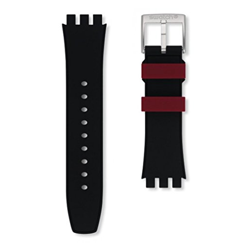 Preisvergleich Produktbild Armband Silikon Schwarz Uhr Swatch Red Wheel Xlite ayys4004 20 mm